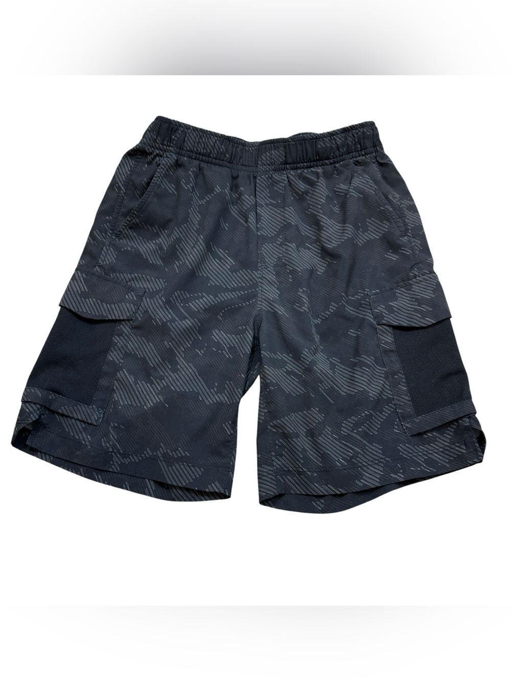 Boys Old Navy Active Lightweight Black Camo Cargo Style Shorts Size 10-12